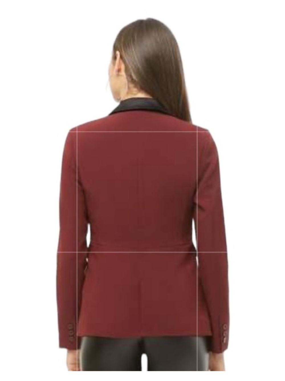 Forever 21 Burgundy Blazer with Black Satin Lapel. Size M. NWT. - Picture 2 of 10
